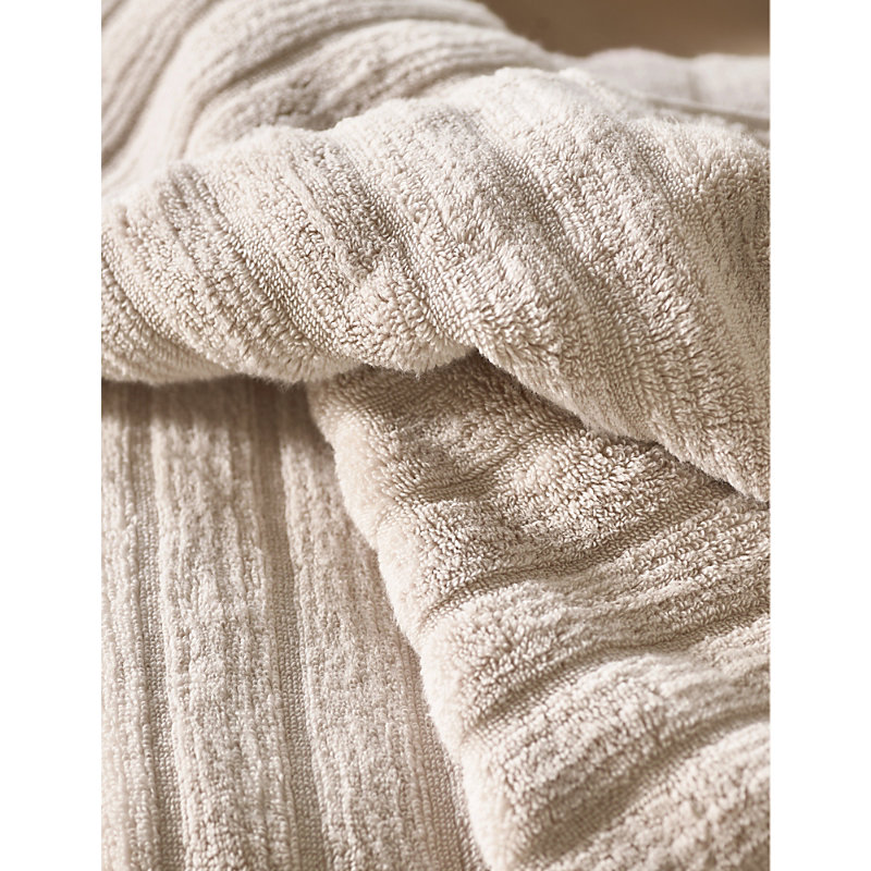 Oatmeal Ribbed Hydrocotton Hand Towel 50cm x 90cm Face Cloth
