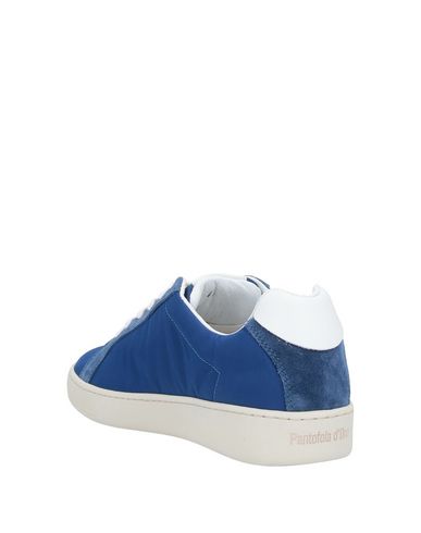 Man Sneakers Blue Size 8 Textile fibers, Calfskin