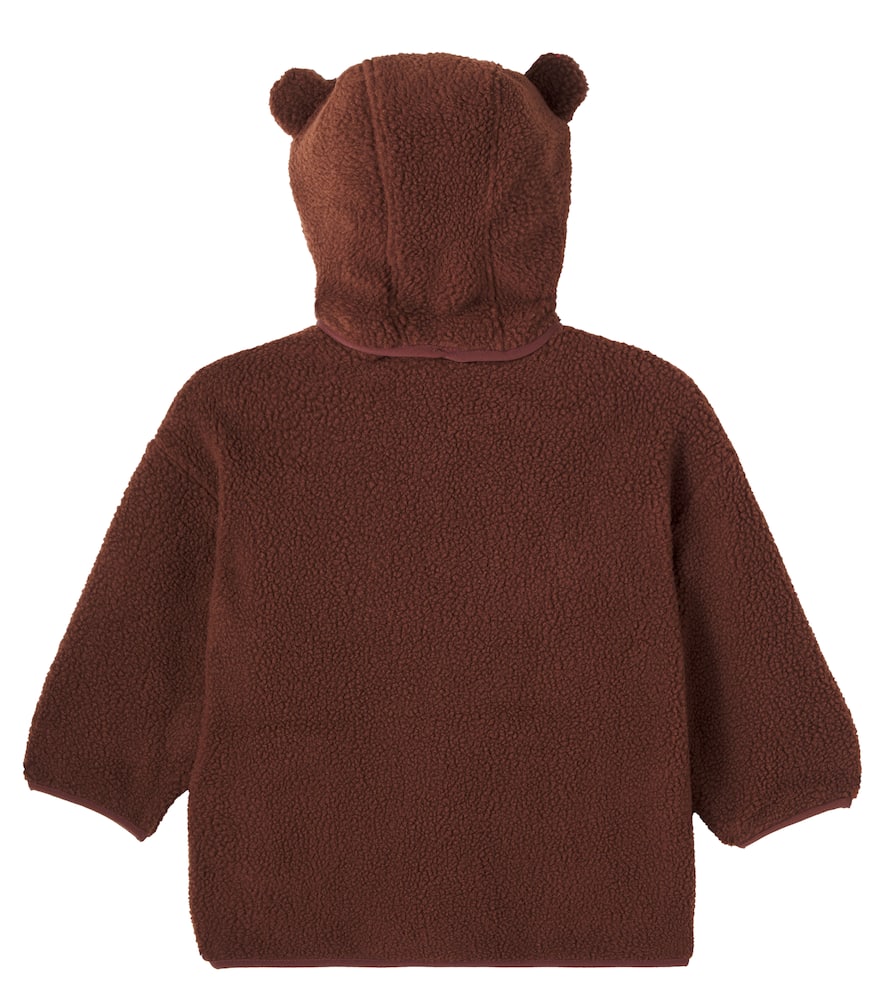Bear embroidered fleece hoodie