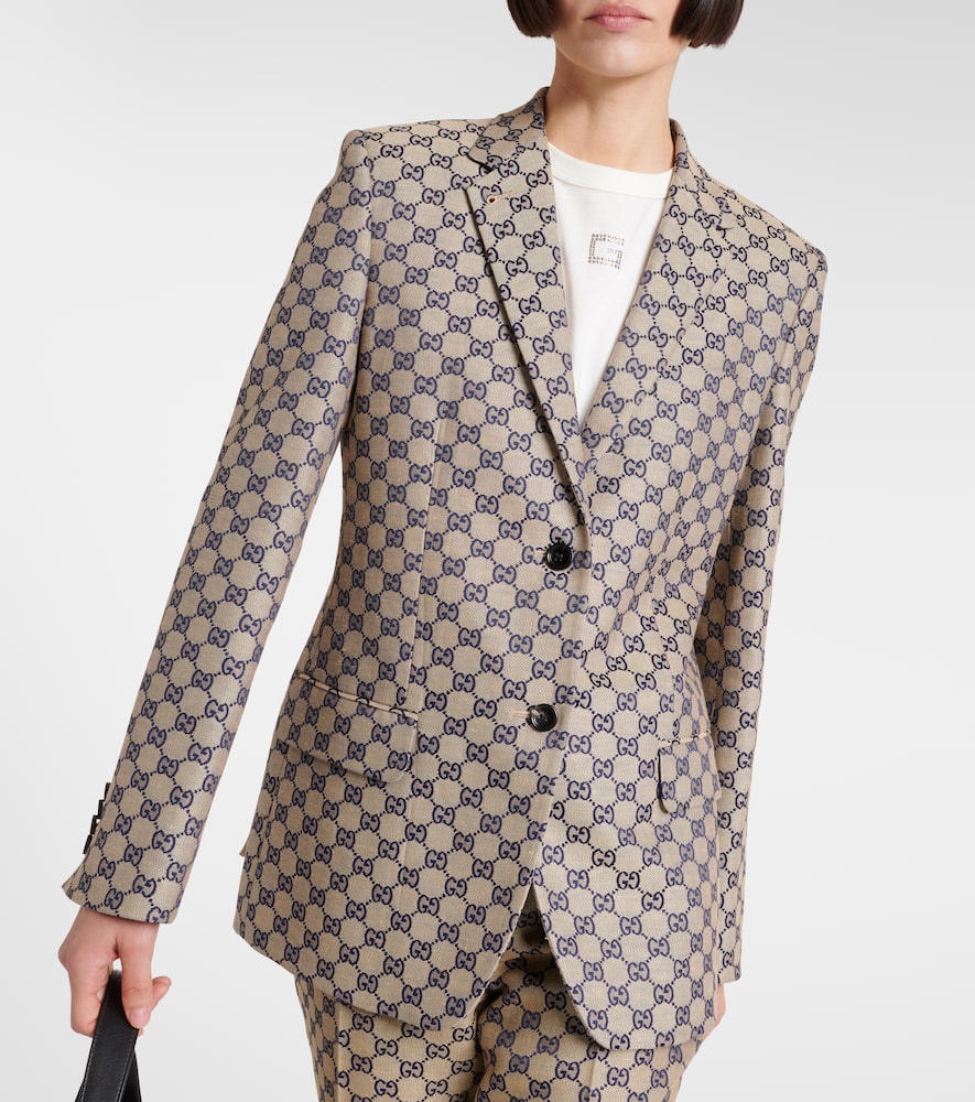 GG canvas linen-blend blazer