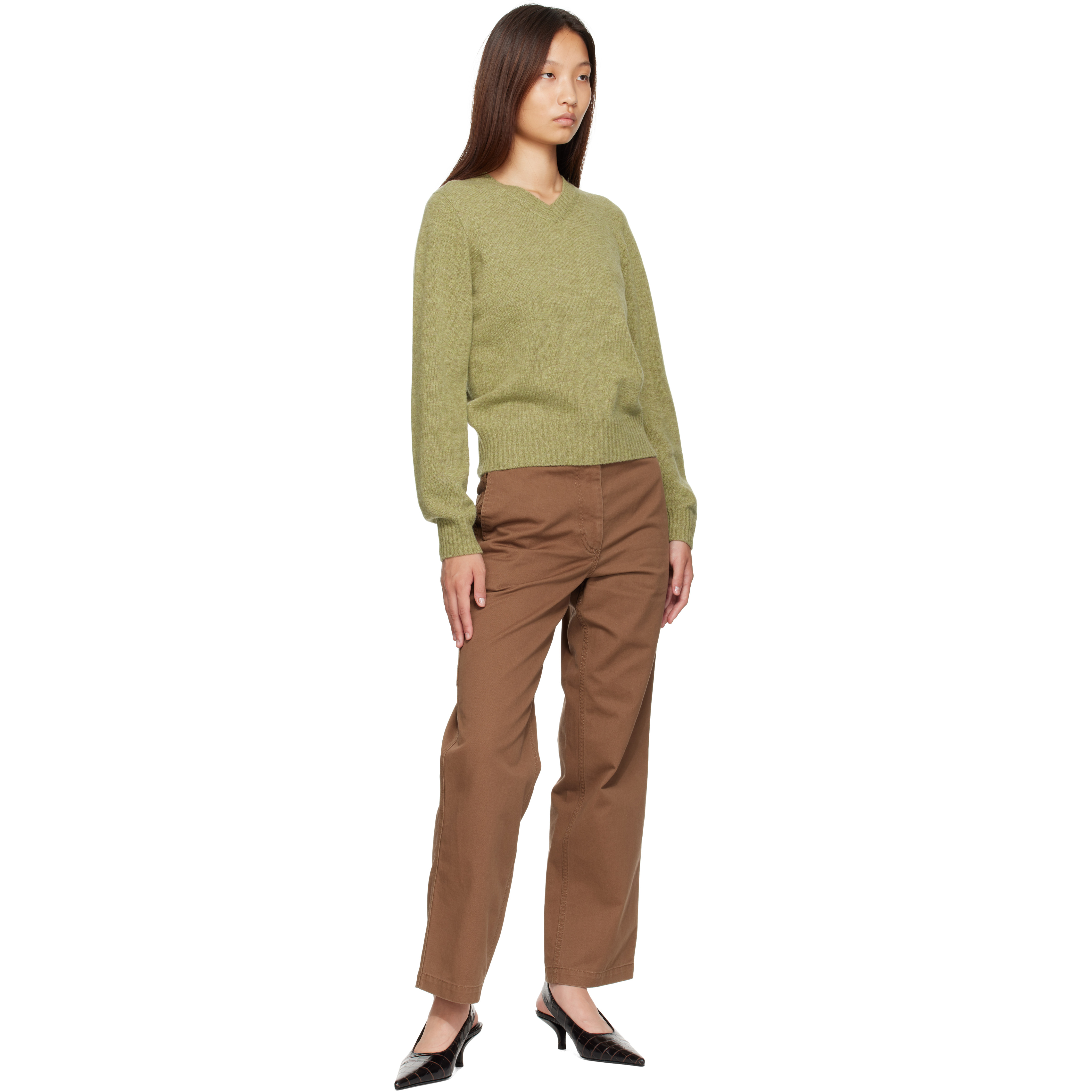 Green Marsh V-Neck Pullover Sweater