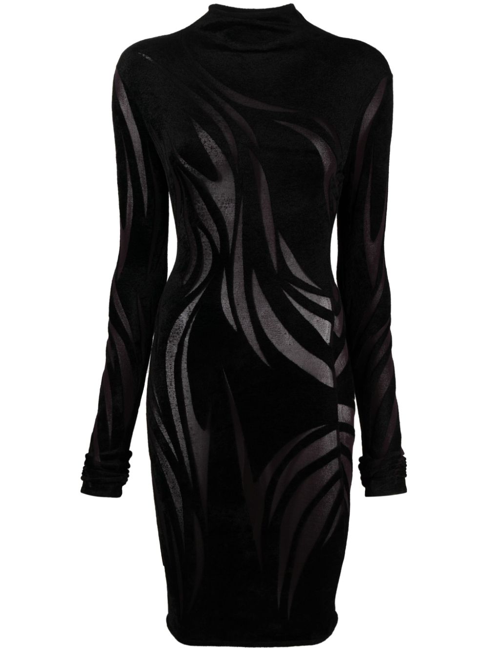 Sheer chenille minidress - Black