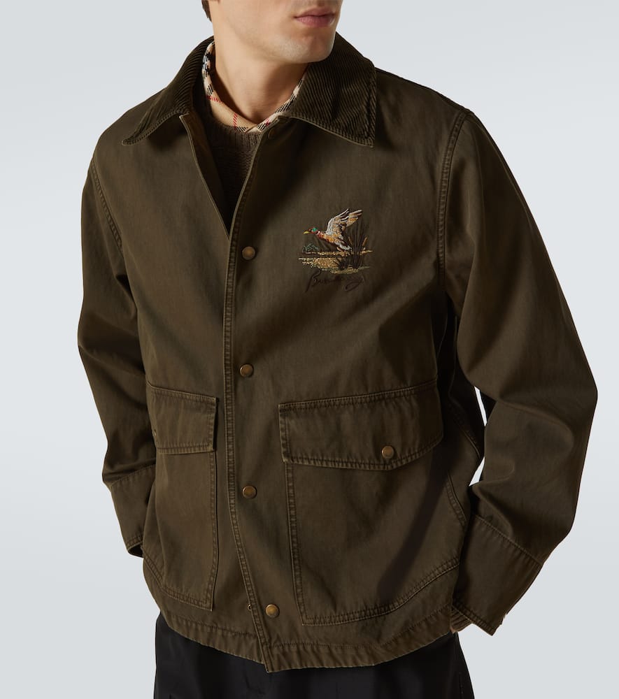 Quilted cropped cotton field jacket