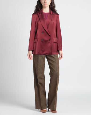 Woman Blazer Burgundy Size L Polyester