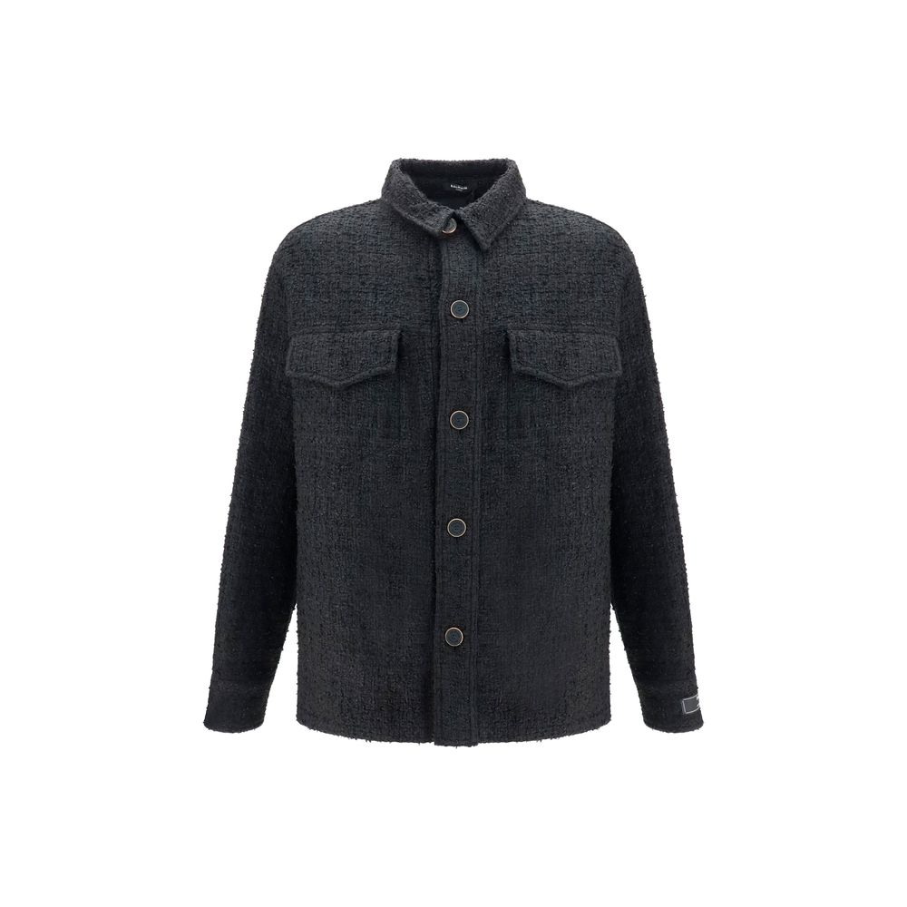 Tweed Structured Jacket — Black