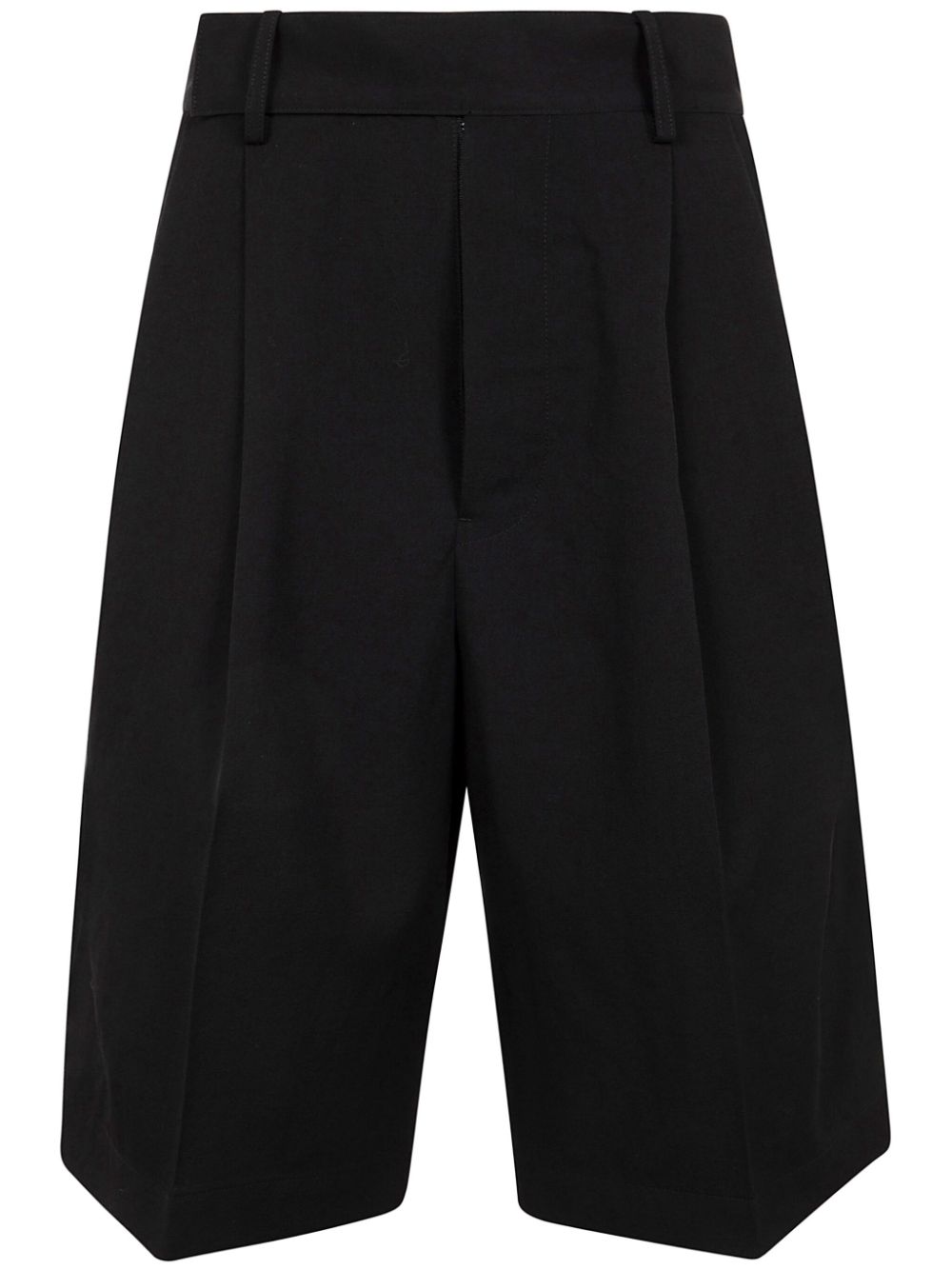 Cotton knee-length shorts - Black