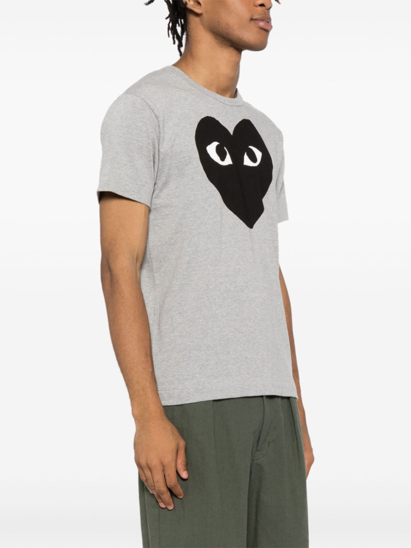 Grey Heart Print T-shirt