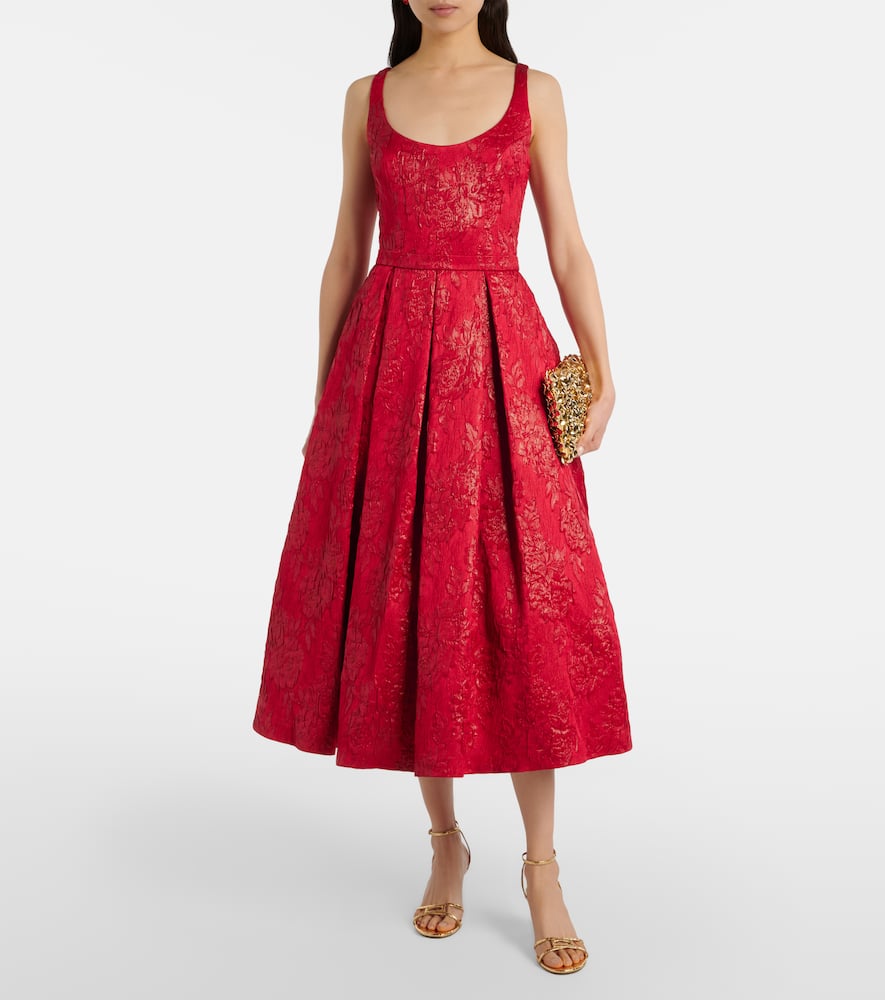 Asher floral jacquard midi dress