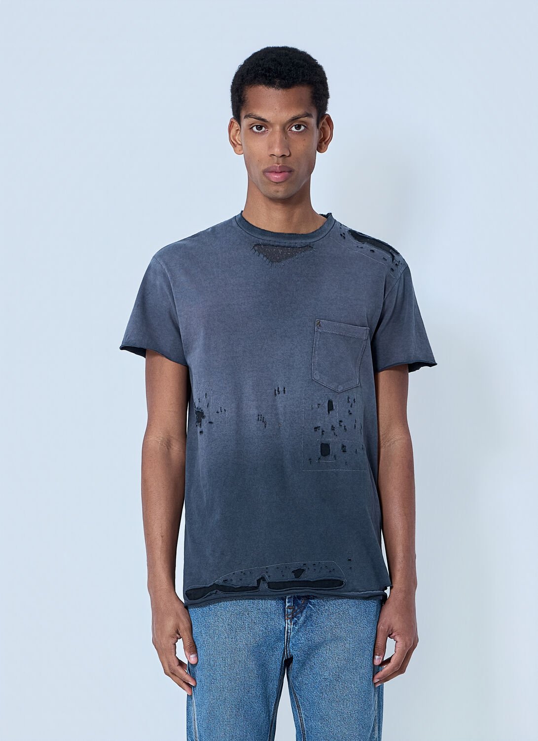 Distressed Cotton Jersey T-shirt - Man T