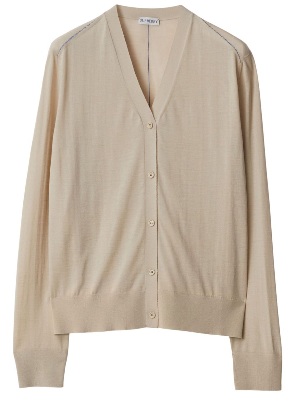 V-neck wool cardigan - Neutrals