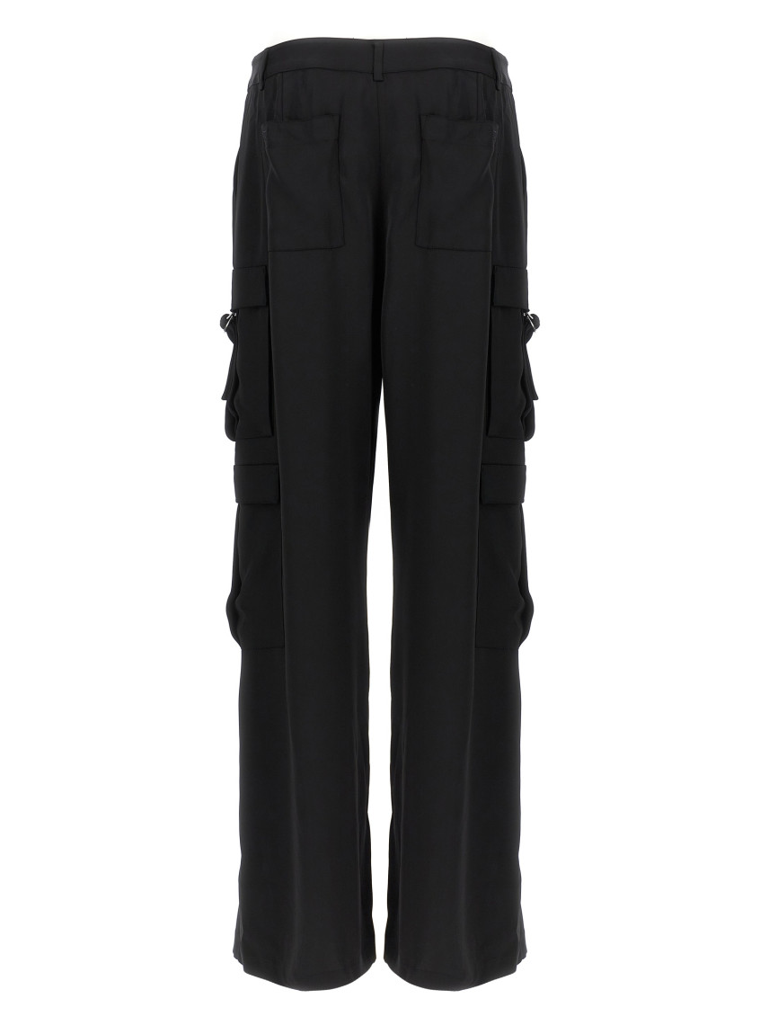Satin-finish cargo trousers - Black