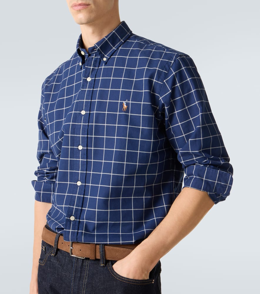 Checked cotton poplin shirt