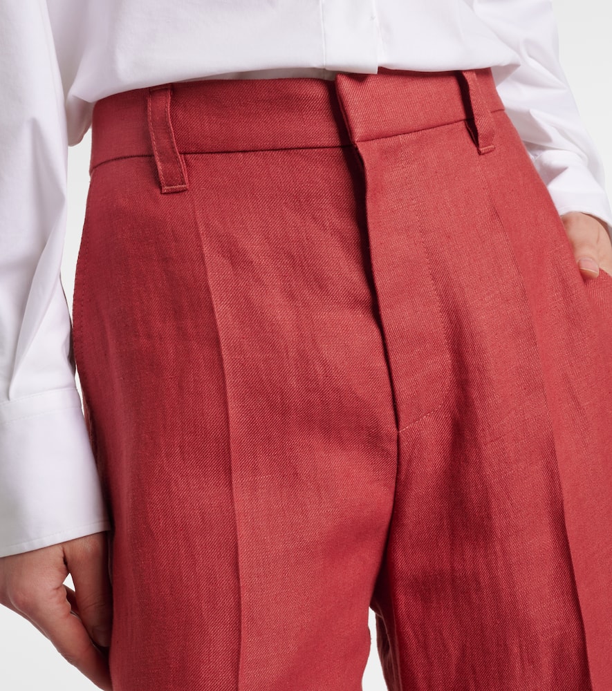 Hemp and linen wide-leg pants