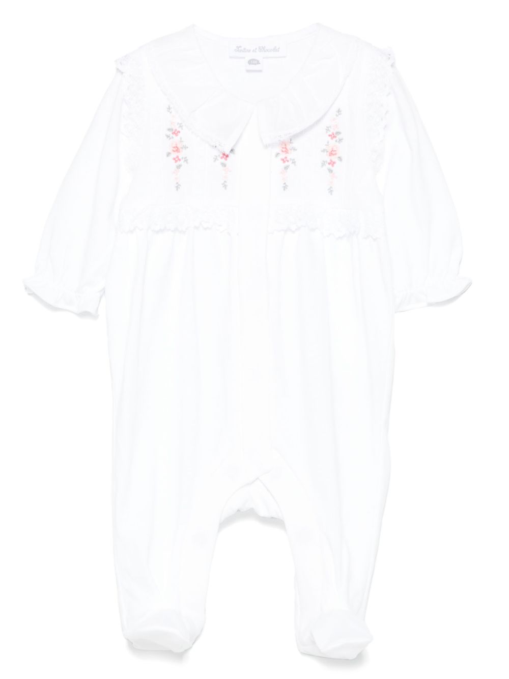 Tartine Et Chocolat floral-embroidered pajamas - White