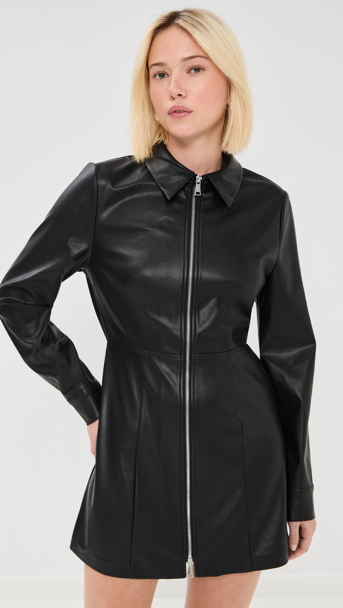 Sloane Faux Leather Dress Coffee