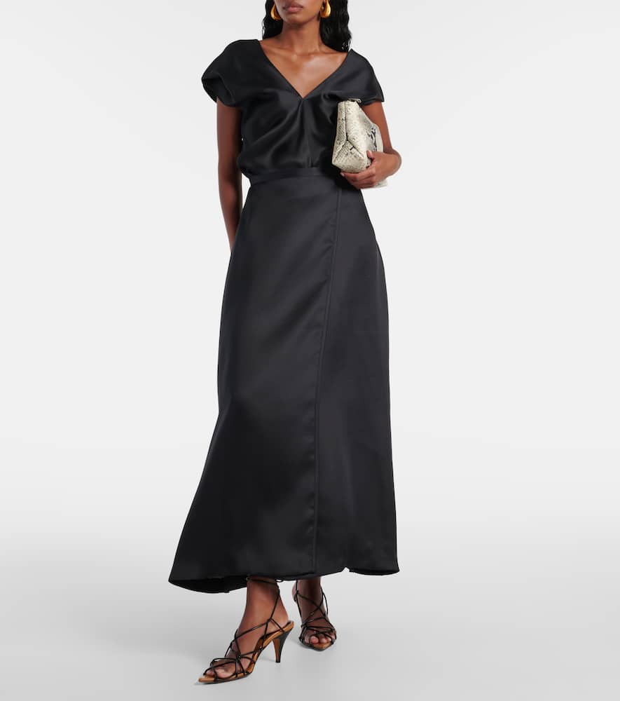 Mila silk maxi skirt