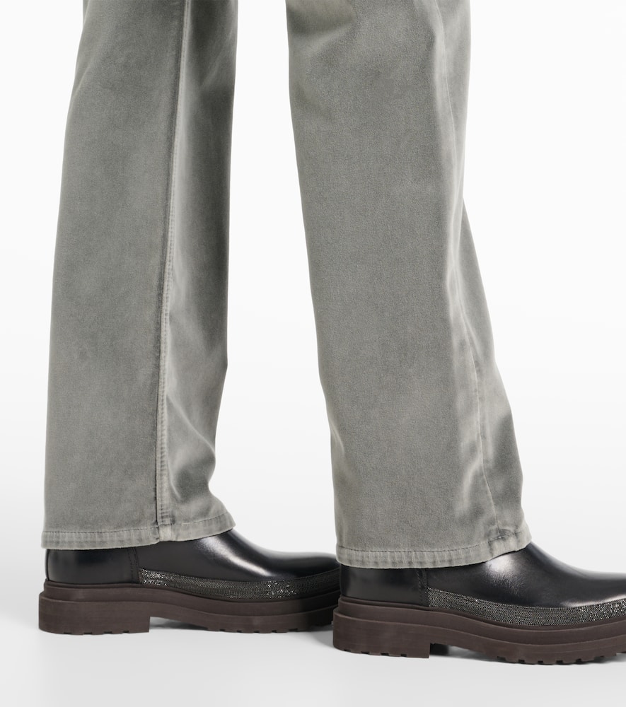 Velvet straight pants