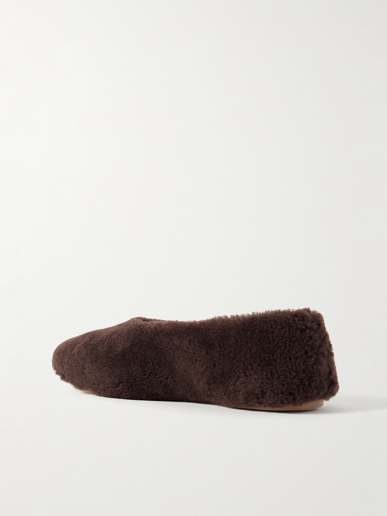 Alba Ballet Shearling Flats - Brown
