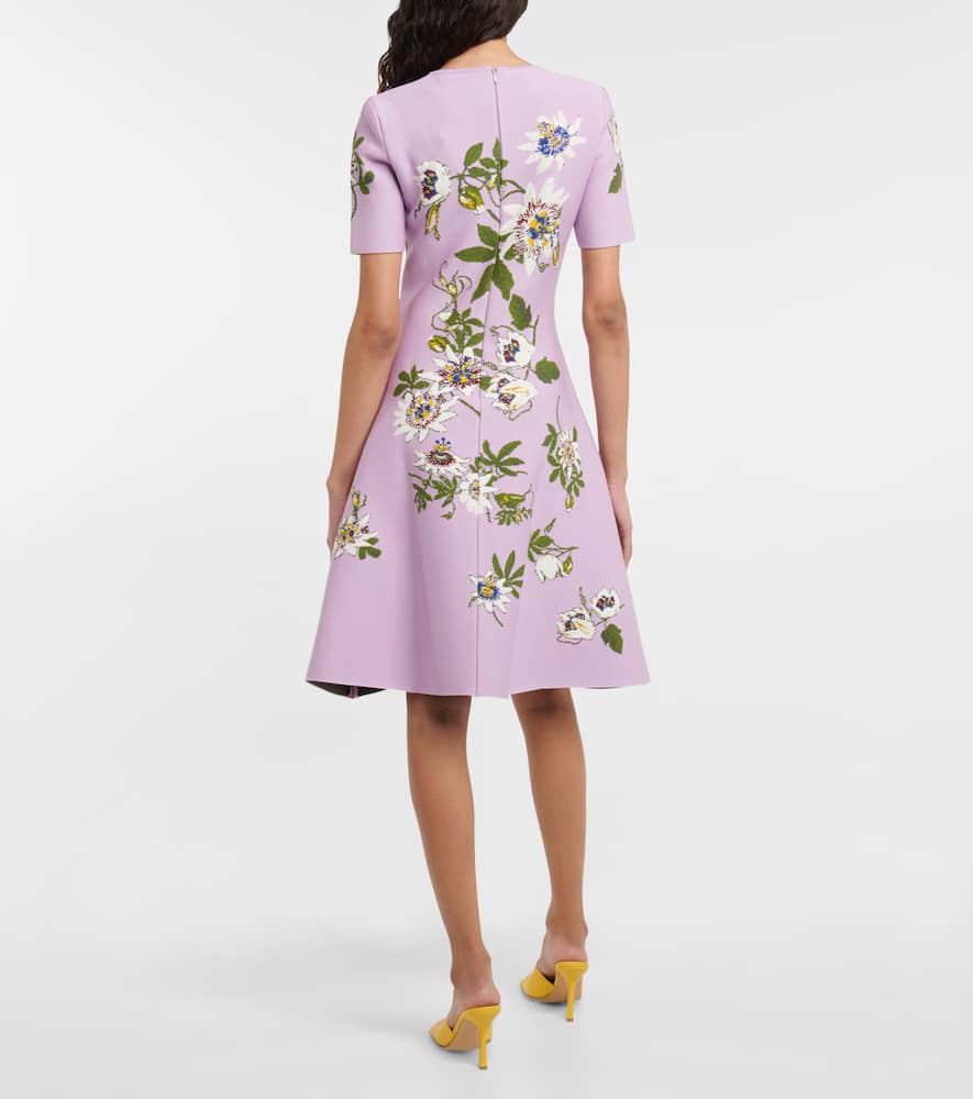 Floral jacquard knit minidress