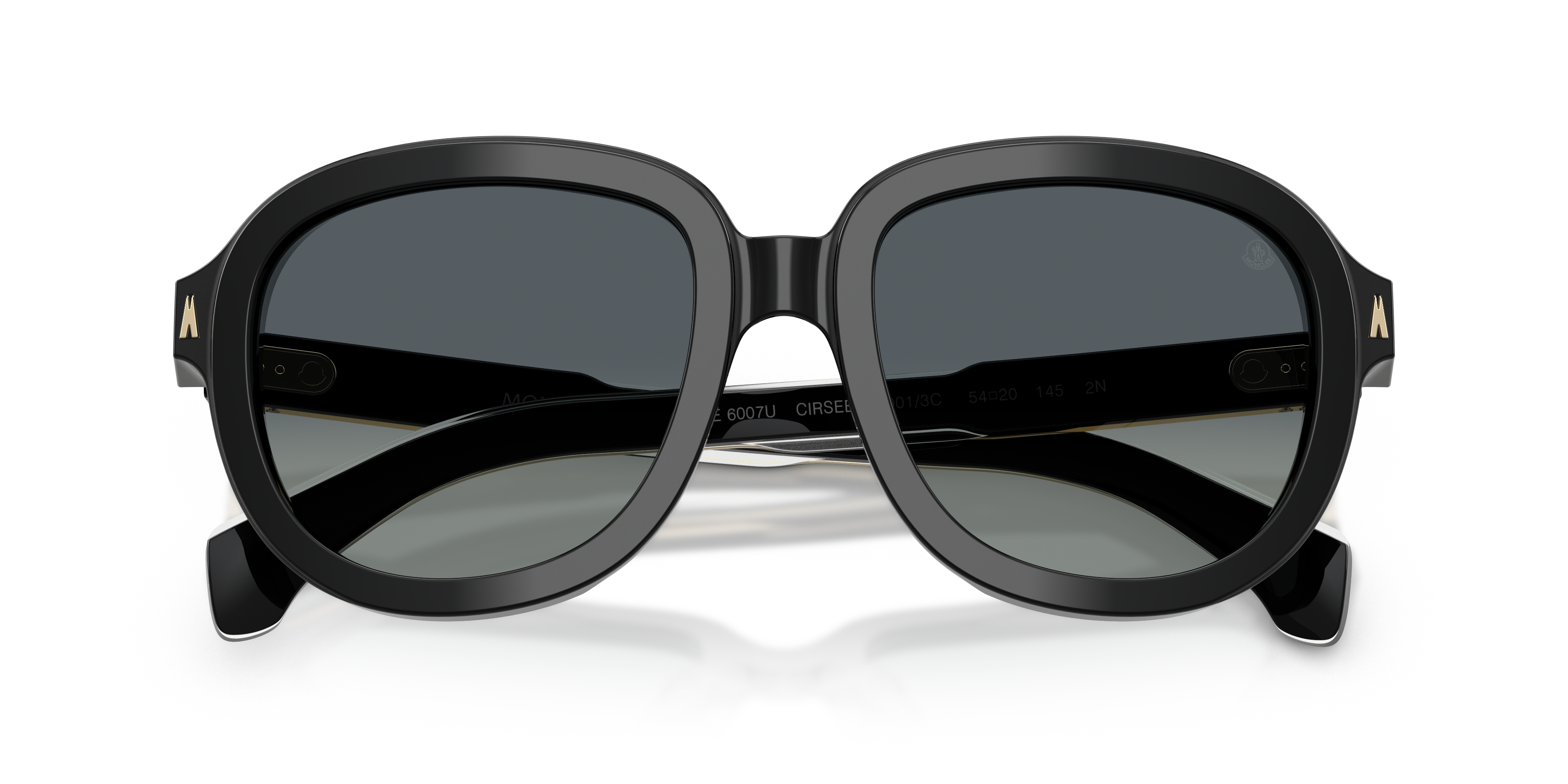 Moncler Unisex Moncler ME6007U CIRSEE 30013C Gafas de sol Acetato Negro Gris Piloto Normal Matizado