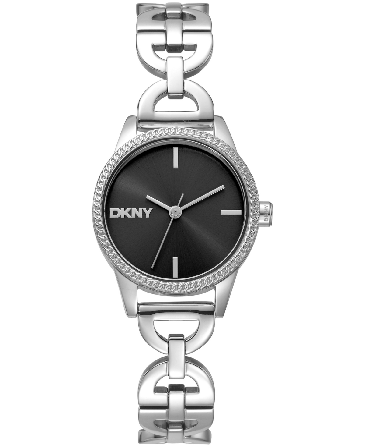 Women's Open Link Quartz Stainless Steel Bracelet Watch 26mm - Black