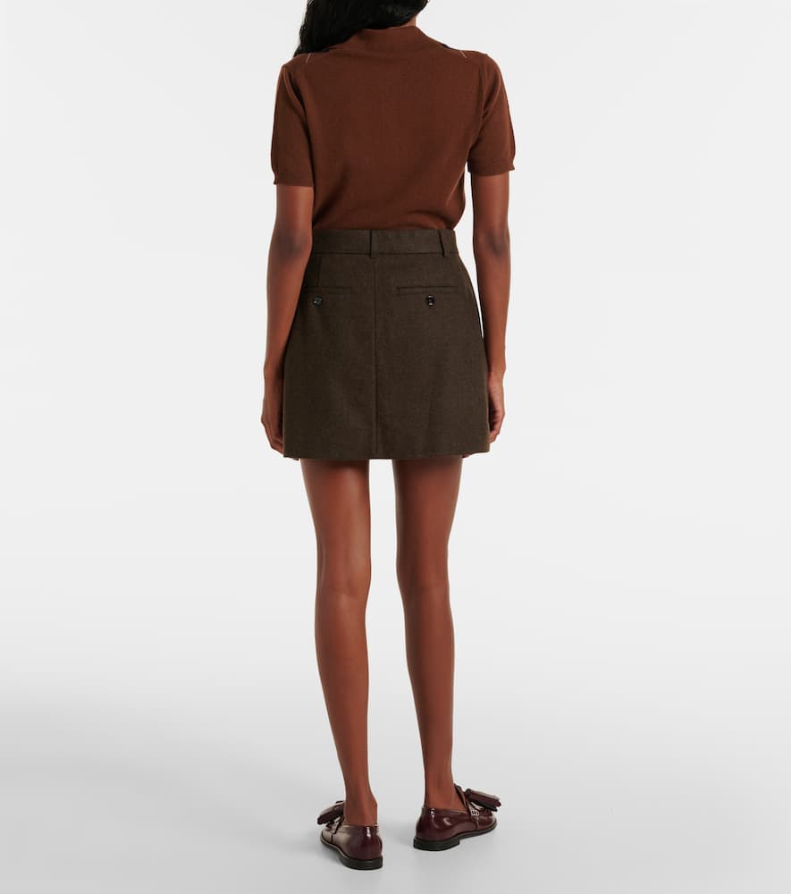 Wool flannel miniskirt