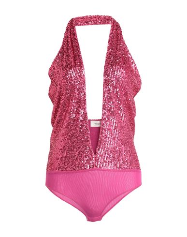 Woman Bodysuit Fuchsia Size M Polyester, Elastane