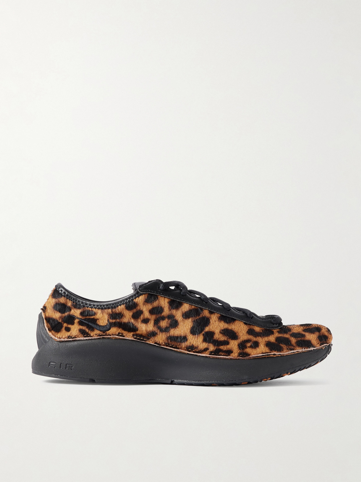 Air Superfly Lx Leather-trimmed Leopard-print Calf Hair Sneakers - Animal print