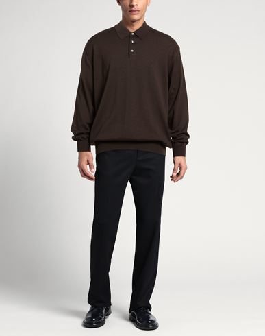 Man Sweater Dark brown Size 50 Virgin Wool