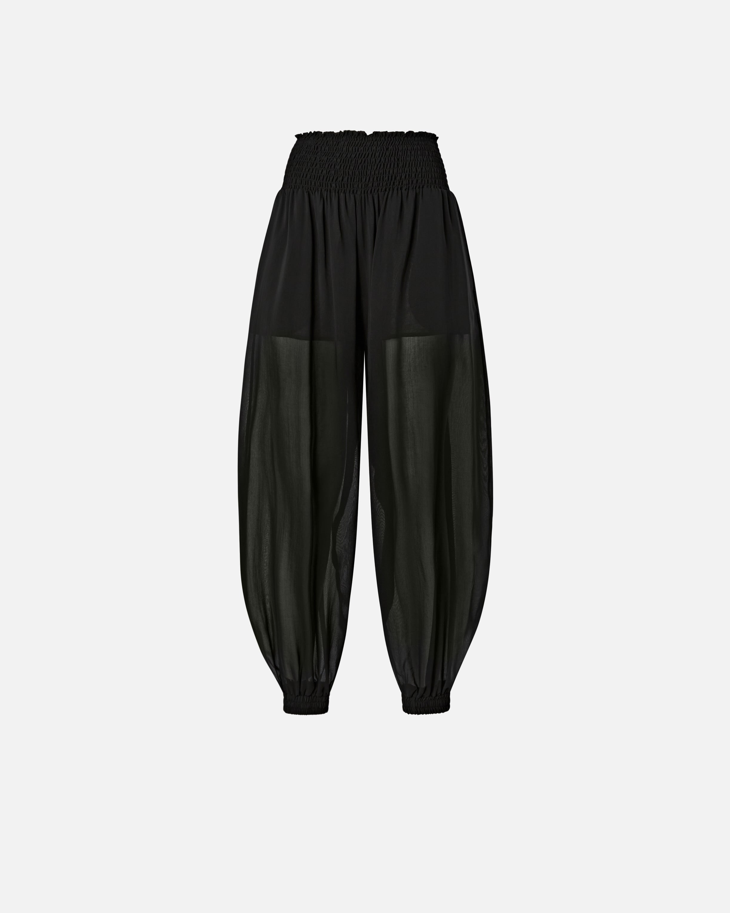 Pinko - sheer straight pants elastic waistband cuff