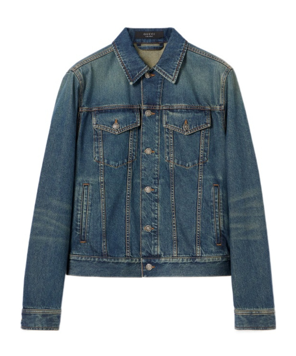 Cotton denim jacket with Horsebit