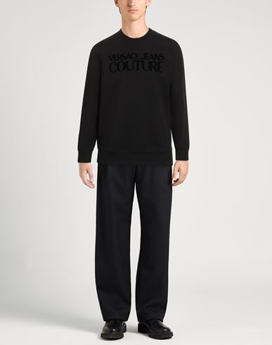 Man Sweatshirt Black Size L Cotton