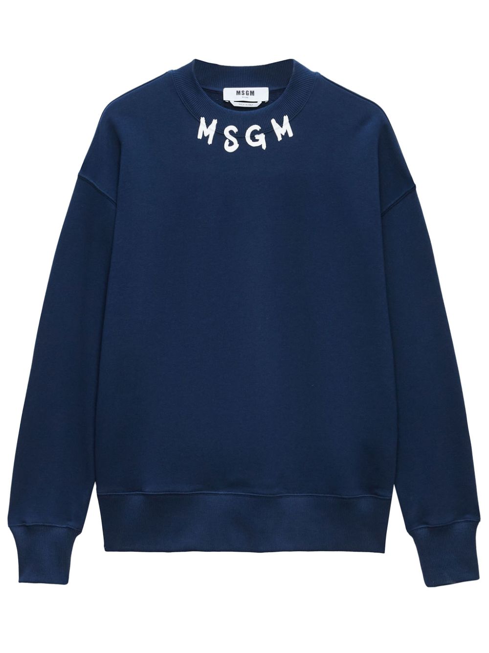 Mock neck logo-printed sweatshirt - Blue