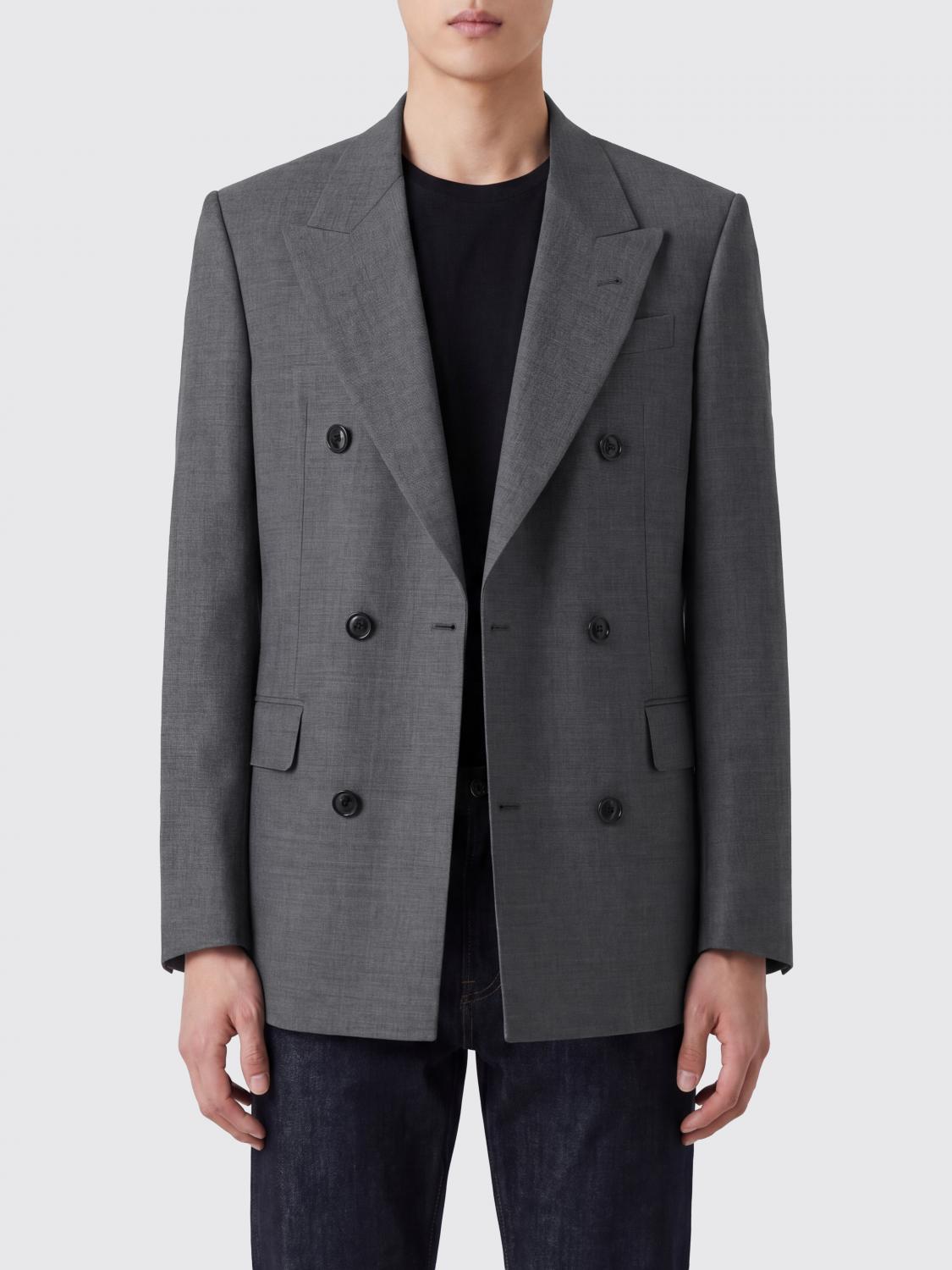 Double-Breasted Virgin Wool Blazer with Peak Lapels