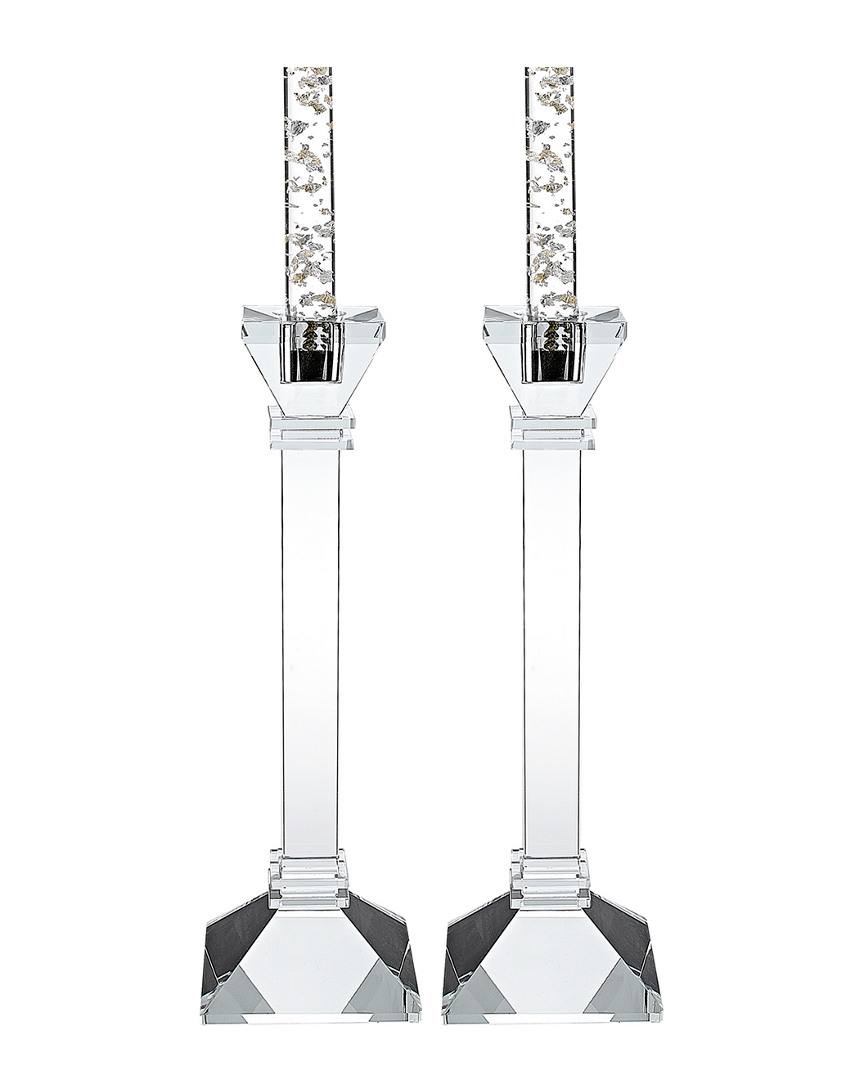 10In Charleston Classic Crystal Candle Holders