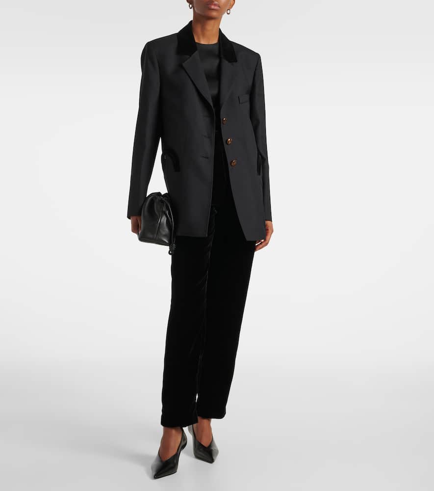 Blazé Milano Afterglow high-rise velvet slim pants