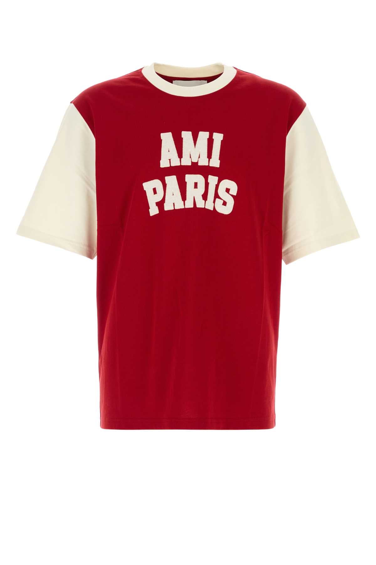 Logo-Embroidered T-Shirt — Red