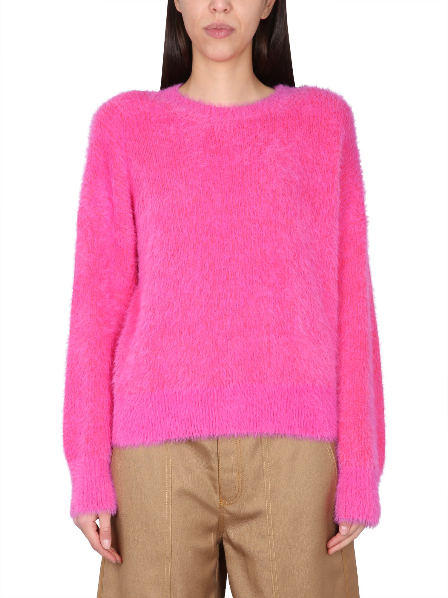 Long-sleeved textured jumper - Pink