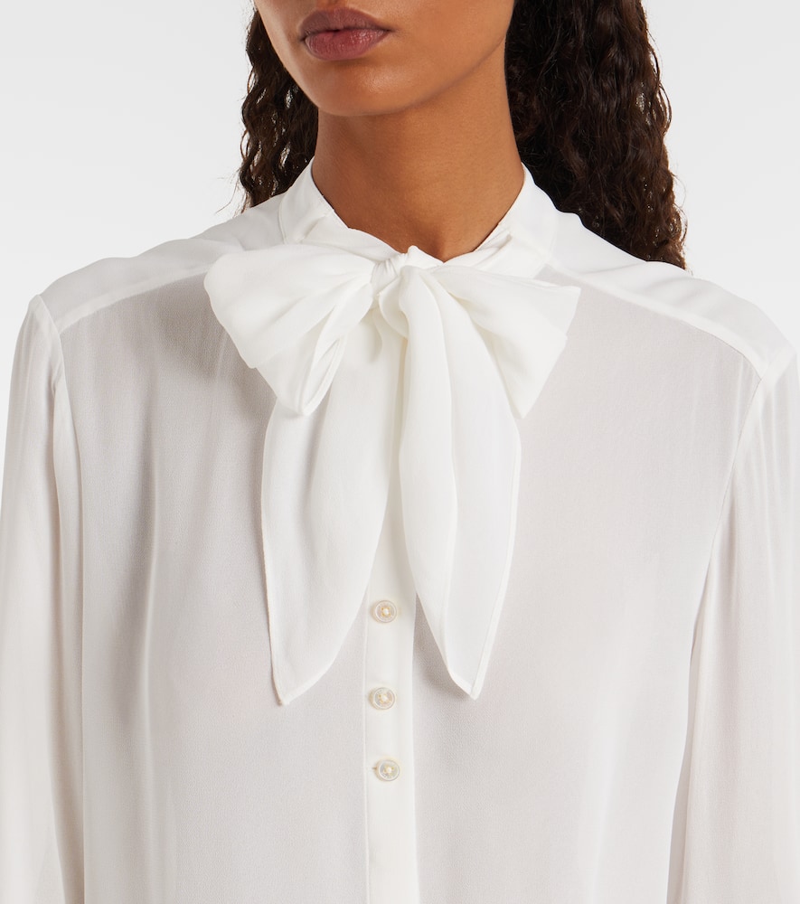Tie-neck georgette blouse