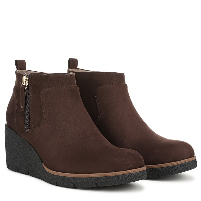 Women's Bianca Wedge Booties (Dark Umber Brown Microsuede)