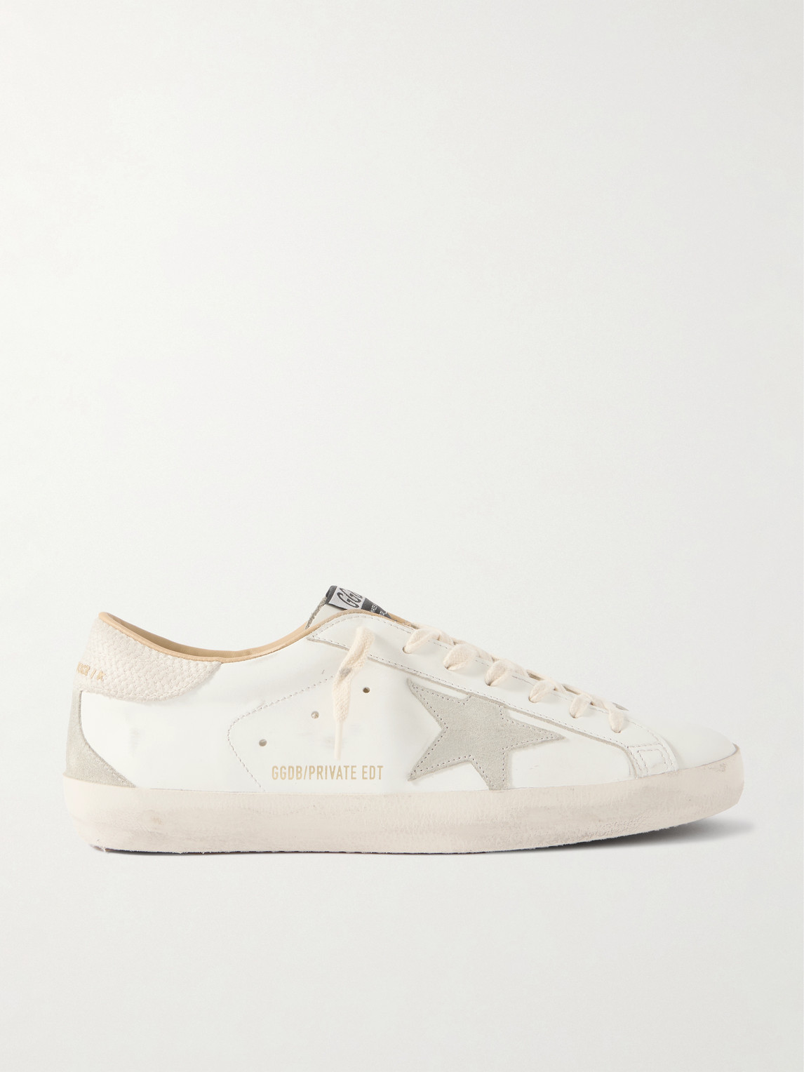 Super-Star Distressed Suede-Trimmed Leather Sneakers