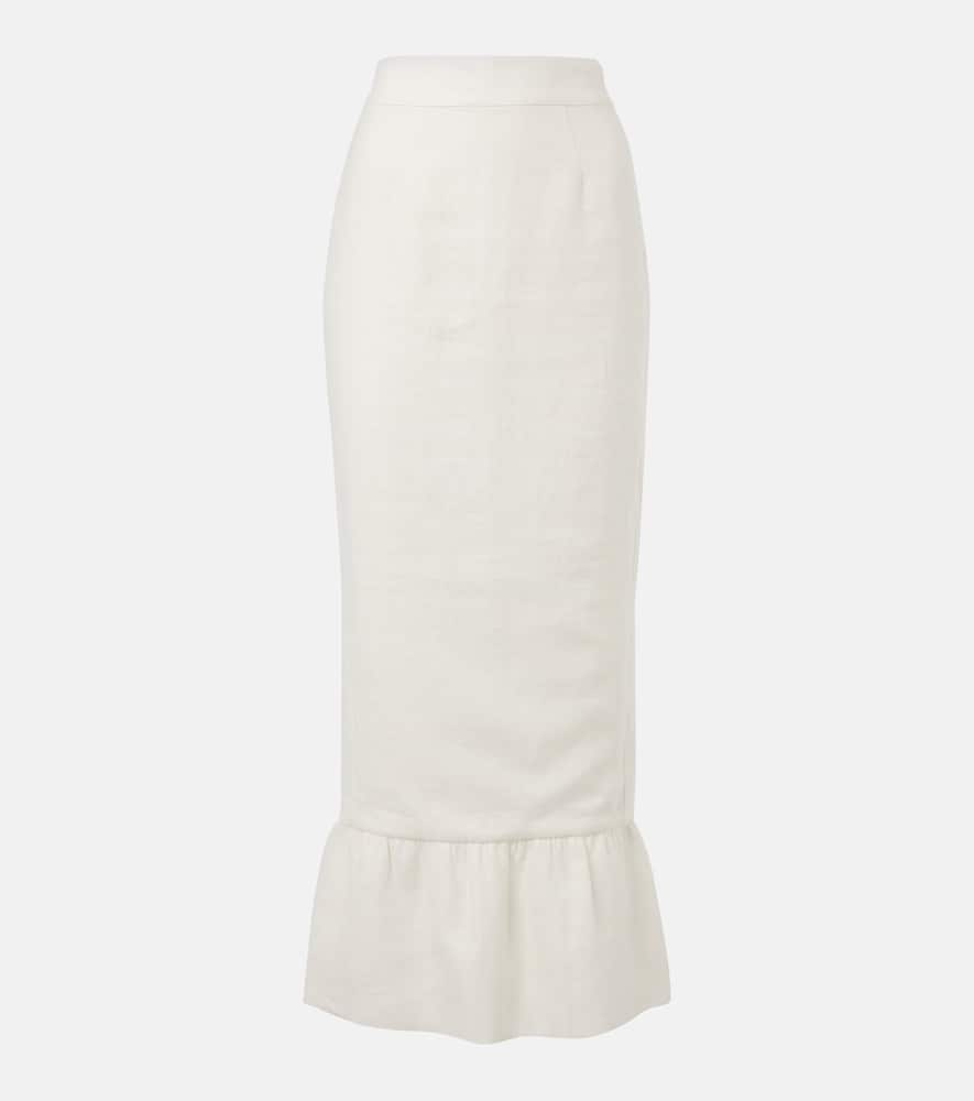 Matilda tiered linen pencil skirt