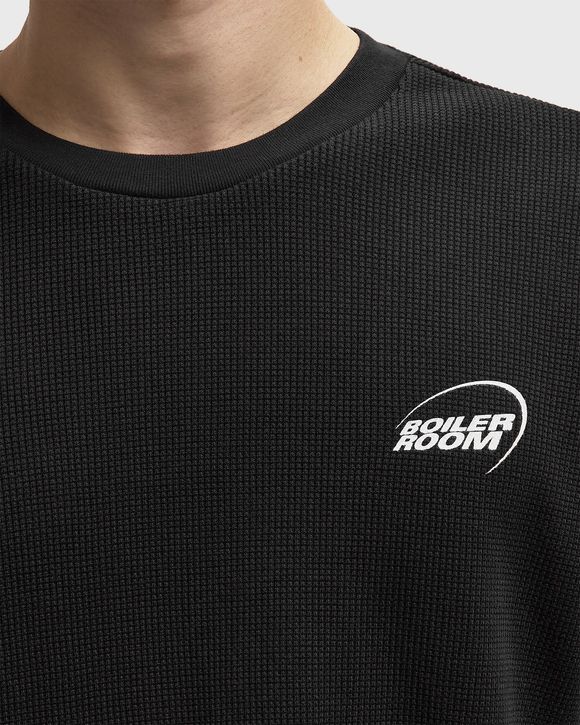 Men's Waffle Long Sleeve T-Shirt Black