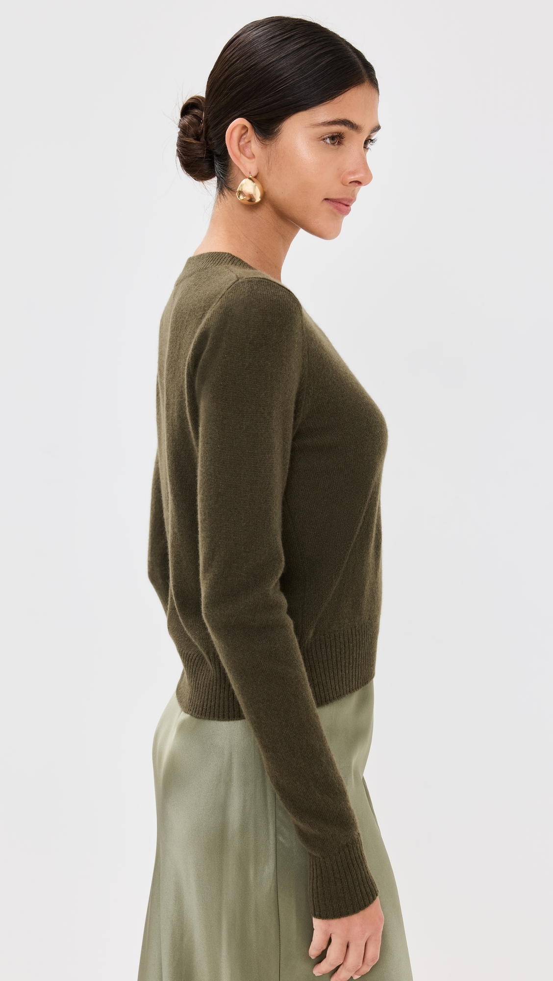 Dana Cashmere Crew Sweater Pine Tree