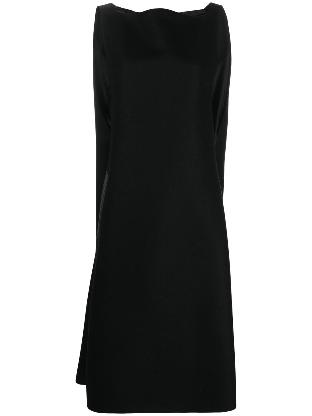 Four-stitch logo A-line dress - Black