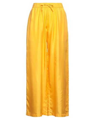 Woman Pants Yellow Size 1 Silk