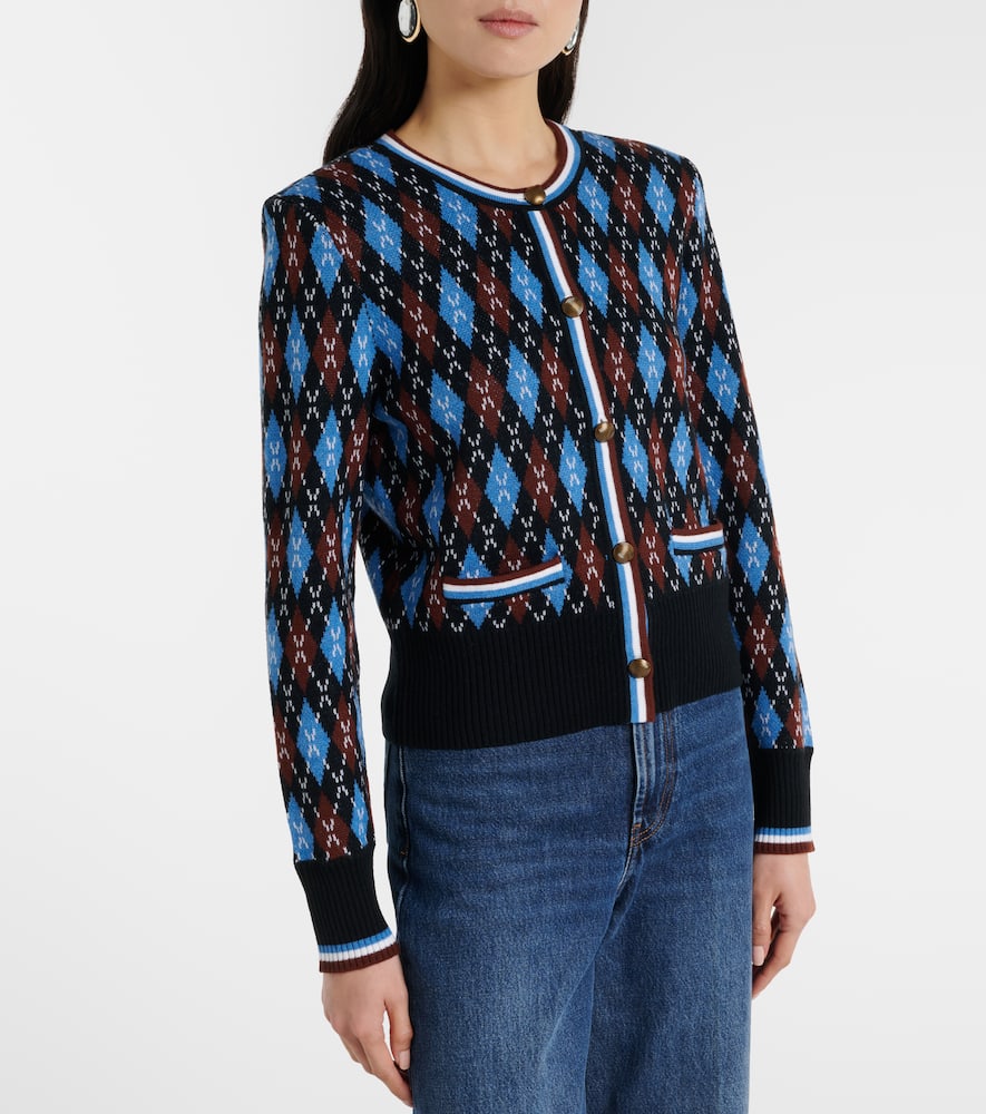 Sylvane argyle wool and cotton cardigan