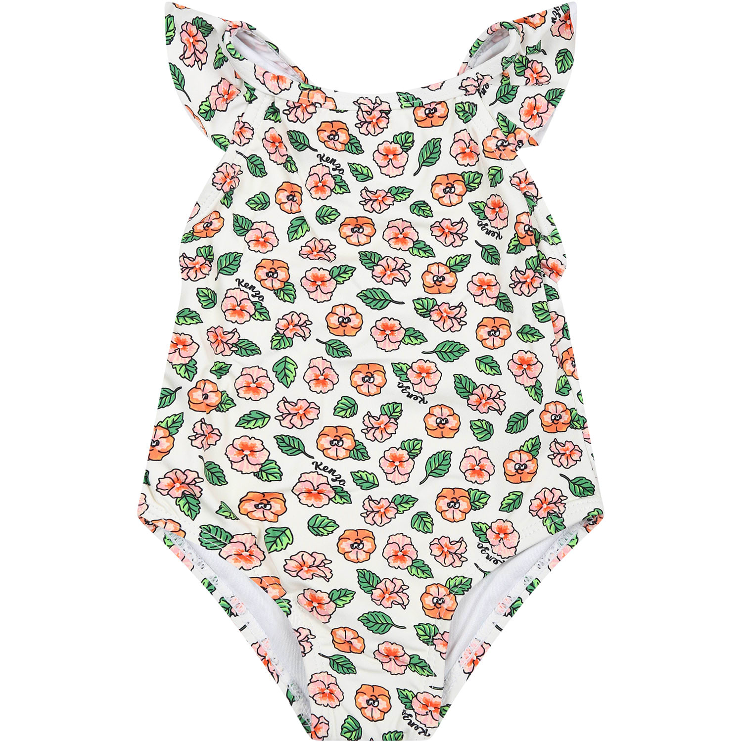 Floral-print swimsuit - White