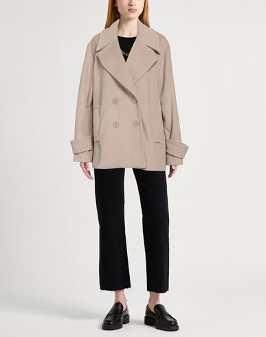 Woman Coat Ivory Size 10 Polyester, Viscose, Elastane