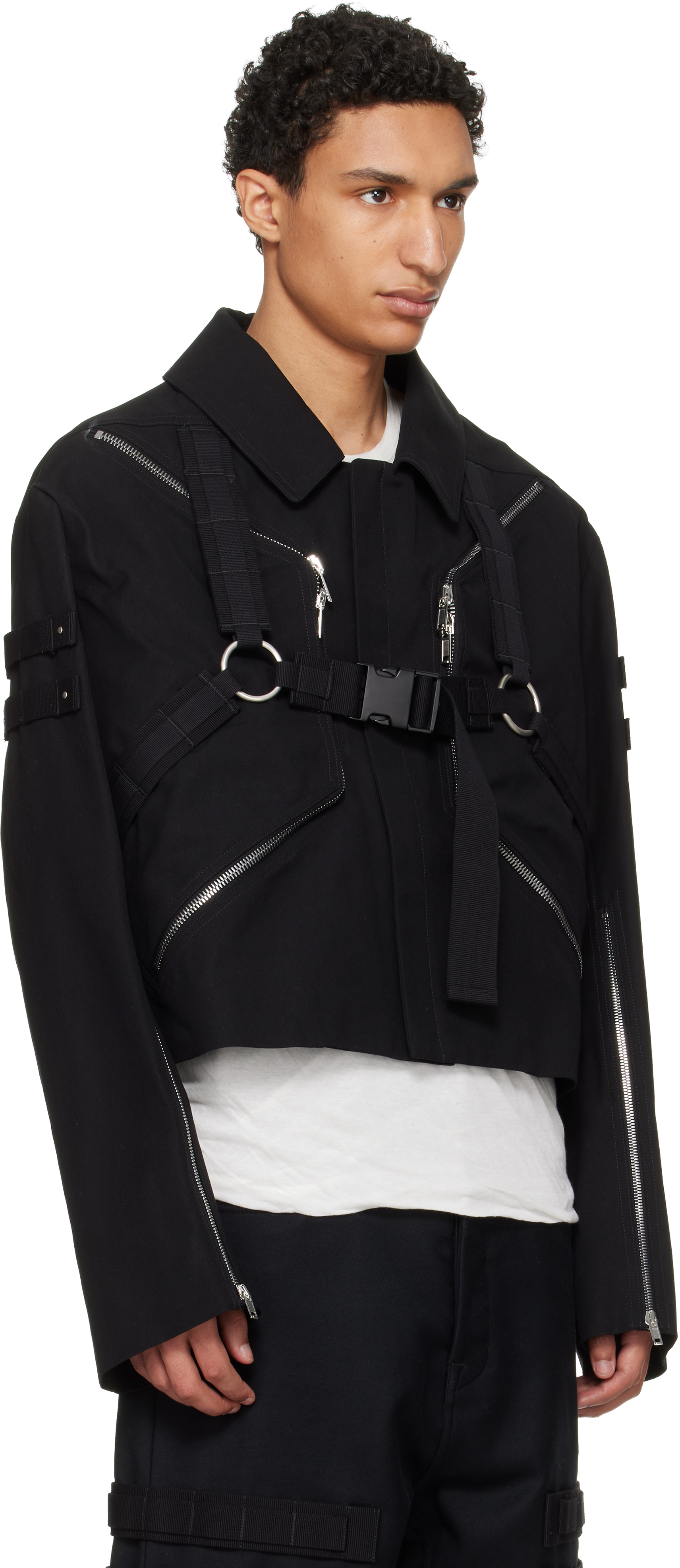 Black Temple Blixa Cropped Cargo Mac Jacket